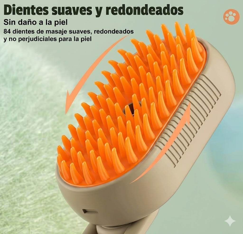 Cepillo Masajeador con Spray para Mascotas